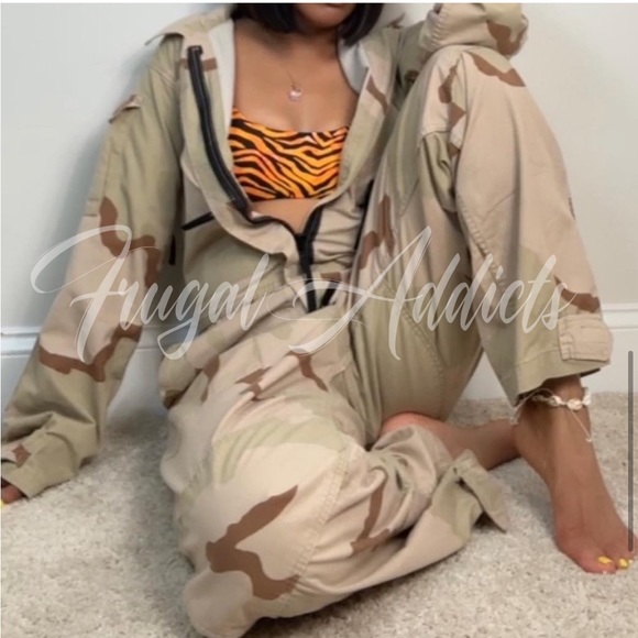 RARE VINTAGE UNISEX Official Military Special Unit Desert Camouflage Coveralls M - Picture 5 of 10